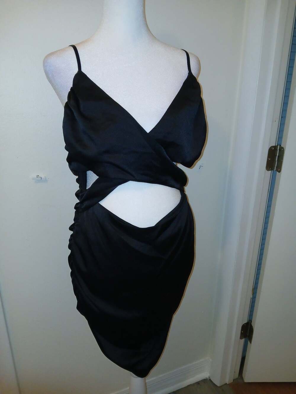 Target Women's Black Cutout Ruched Mini Dress Size L